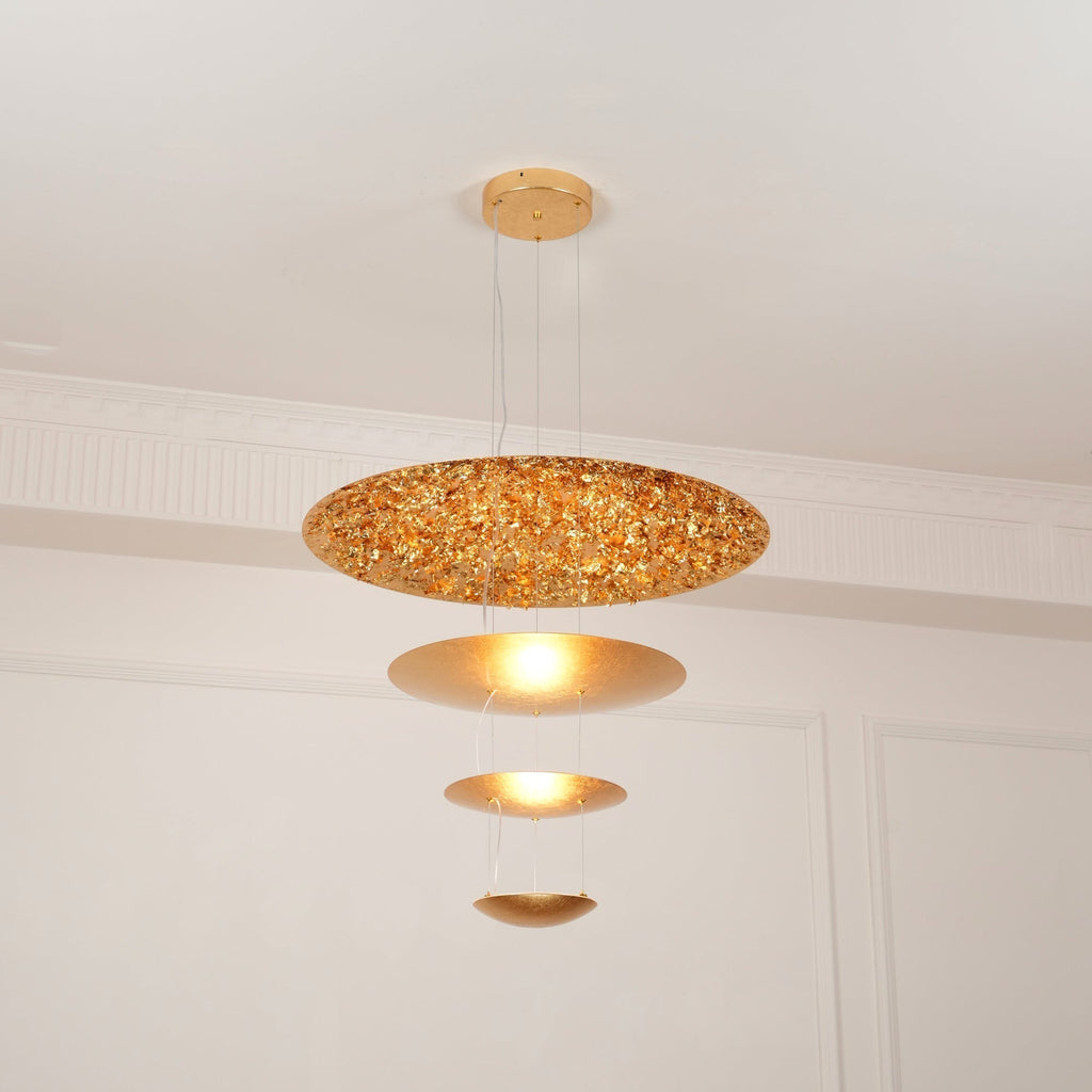 Zathaara Suspension Feuilles d’Or Étagées - Neutralighting