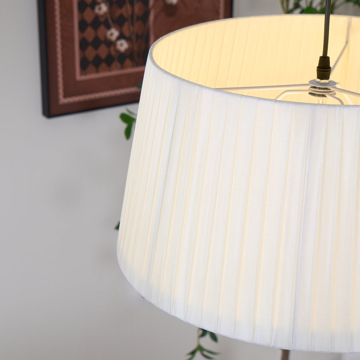 Drum Lampe Pendante Abat-jour en Tissu Pliée Noir Minimaliste Classique - Neutralighting