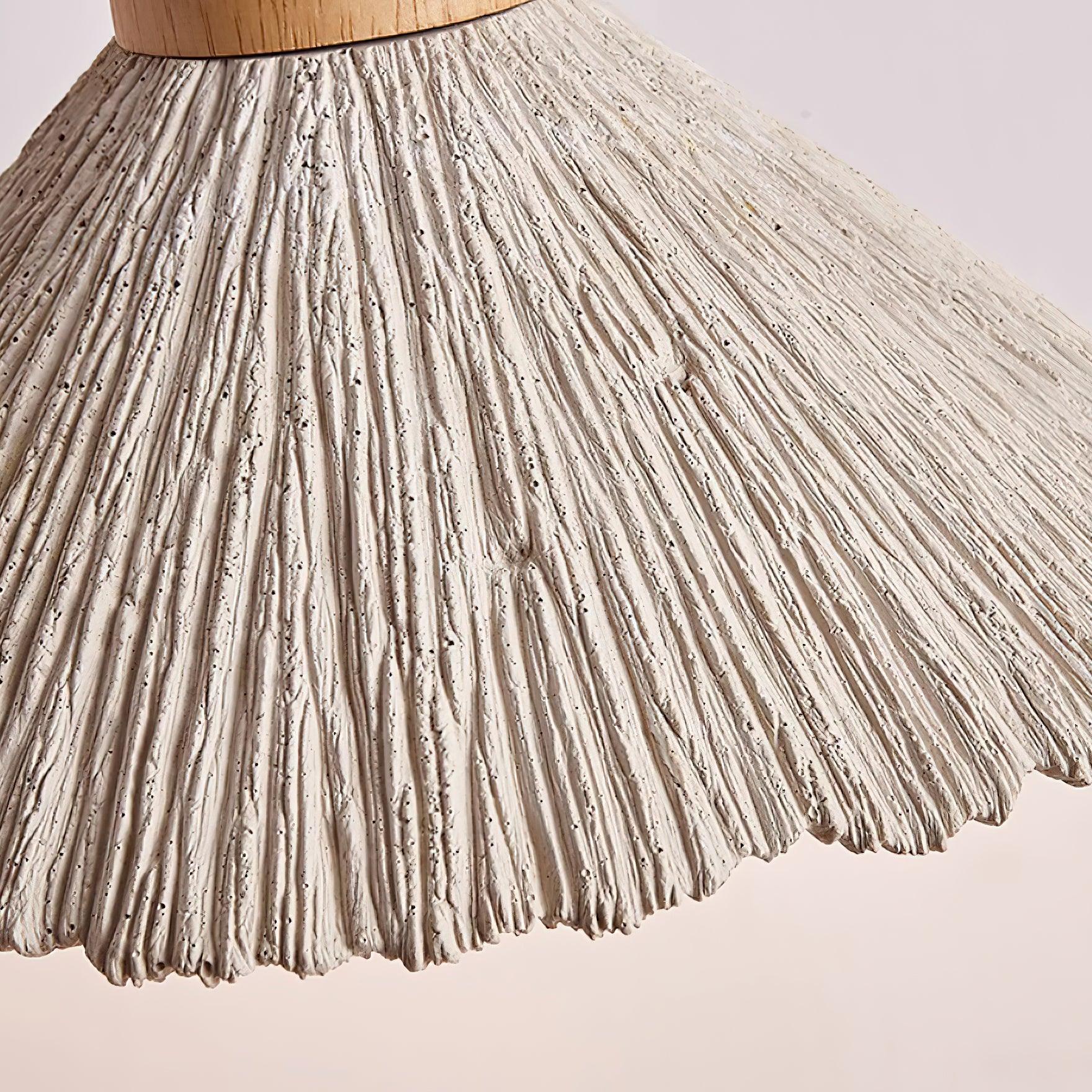 Suspension Bois Dessus Texturé Ciment Abat-jour Gris Naturel Japandi - Neutralighting