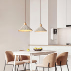 Suspension Bois Dessus Texturé Ciment Abat-jour Gris Naturel Japandi - Neutralighting
