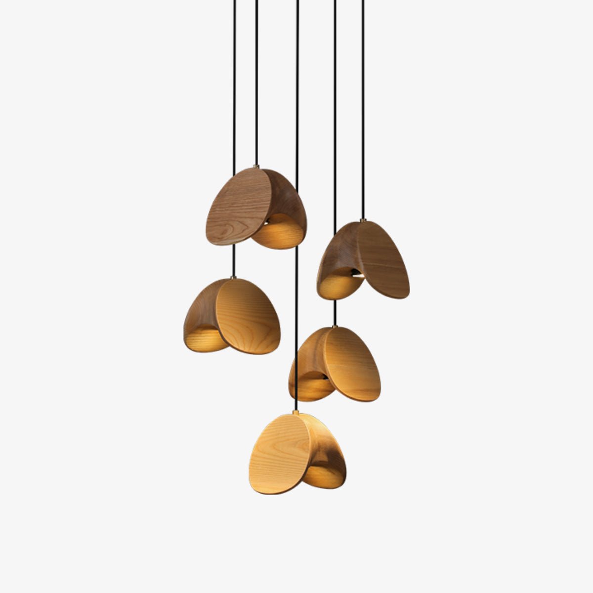 Elmiren Grappe Bois Pendentif Lumière - Neutralighting