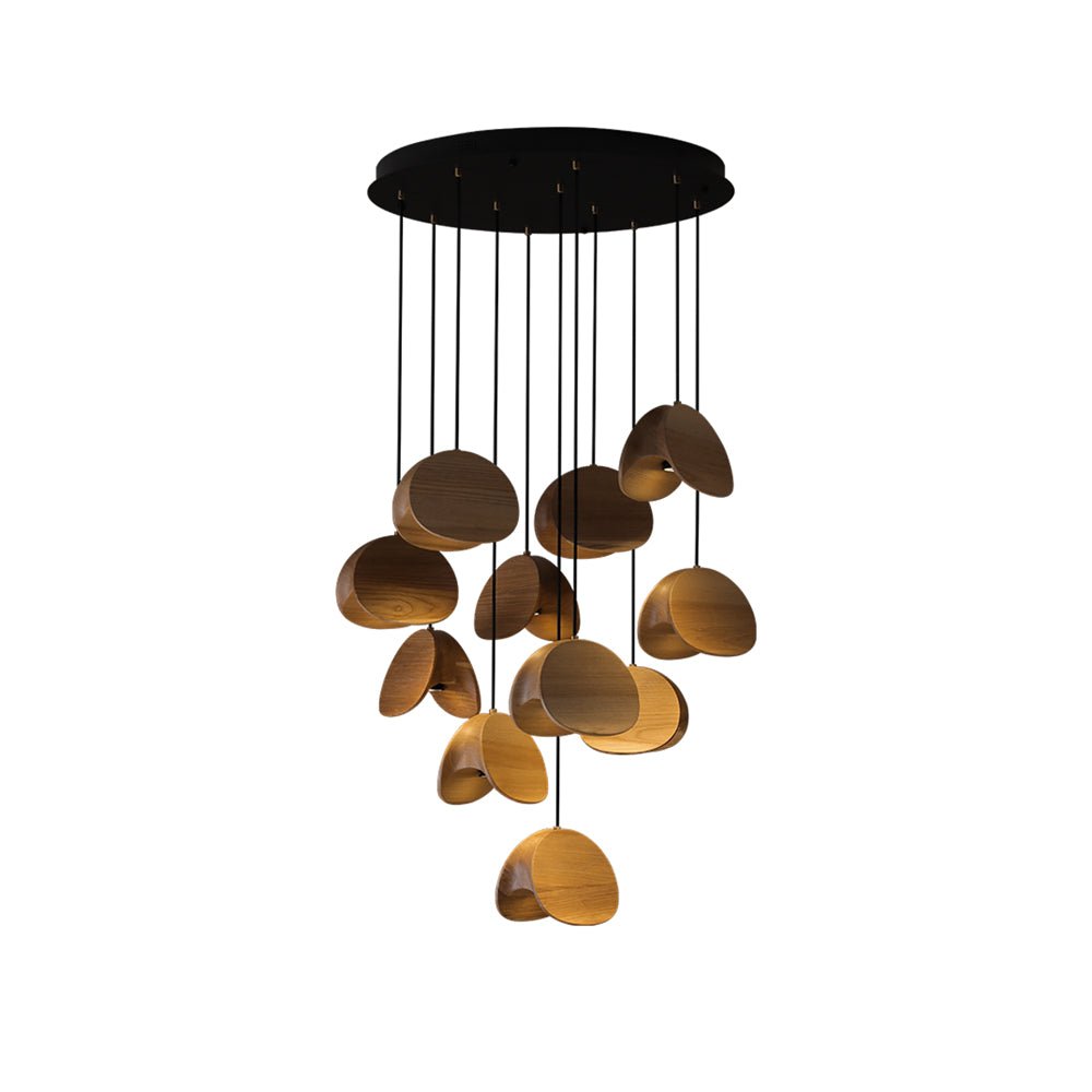 Elmiren Grappe Bois Pendentif Lumière - Neutralighting