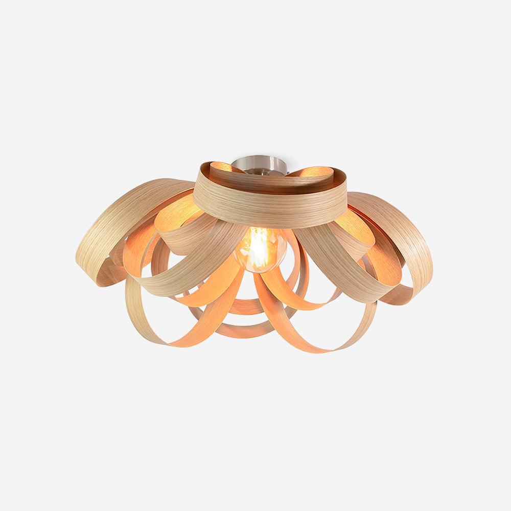 Veylo Lustra Plafonnier Ruban en Bois Élégant - Neutralighting