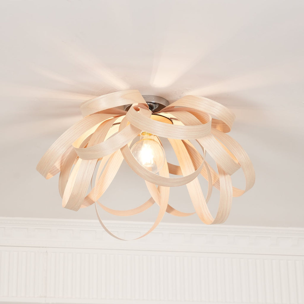 Veylo Lustra Plafonnier Ruban en Bois Élégant - Neutralighting