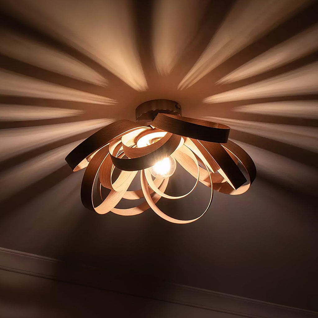 Veylo Lustra Plafonnier Ruban en Bois Élégant - Neutralighting