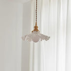 Iris Lampe Pendante Verre Abat-jour Volant Laiton - Neutralighting