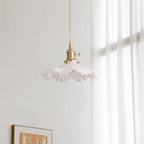 Iris Lampe Pendante Verre Abat-jour Volant Laiton - Neutralighting