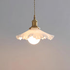 Iris Lampe Pendante Verre Abat-jour Volant Laiton - Neutralighting