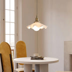 Iris Lampe Pendante Verre Abat-jour Volant Laiton - Neutralighting