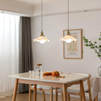Iris Lampe Pendante Verre Abat-jour Volant Laiton - Neutralighting
