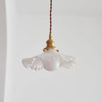 Iris Lampe Pendante Verre Abat-jour Volant Laiton - Neutralighting