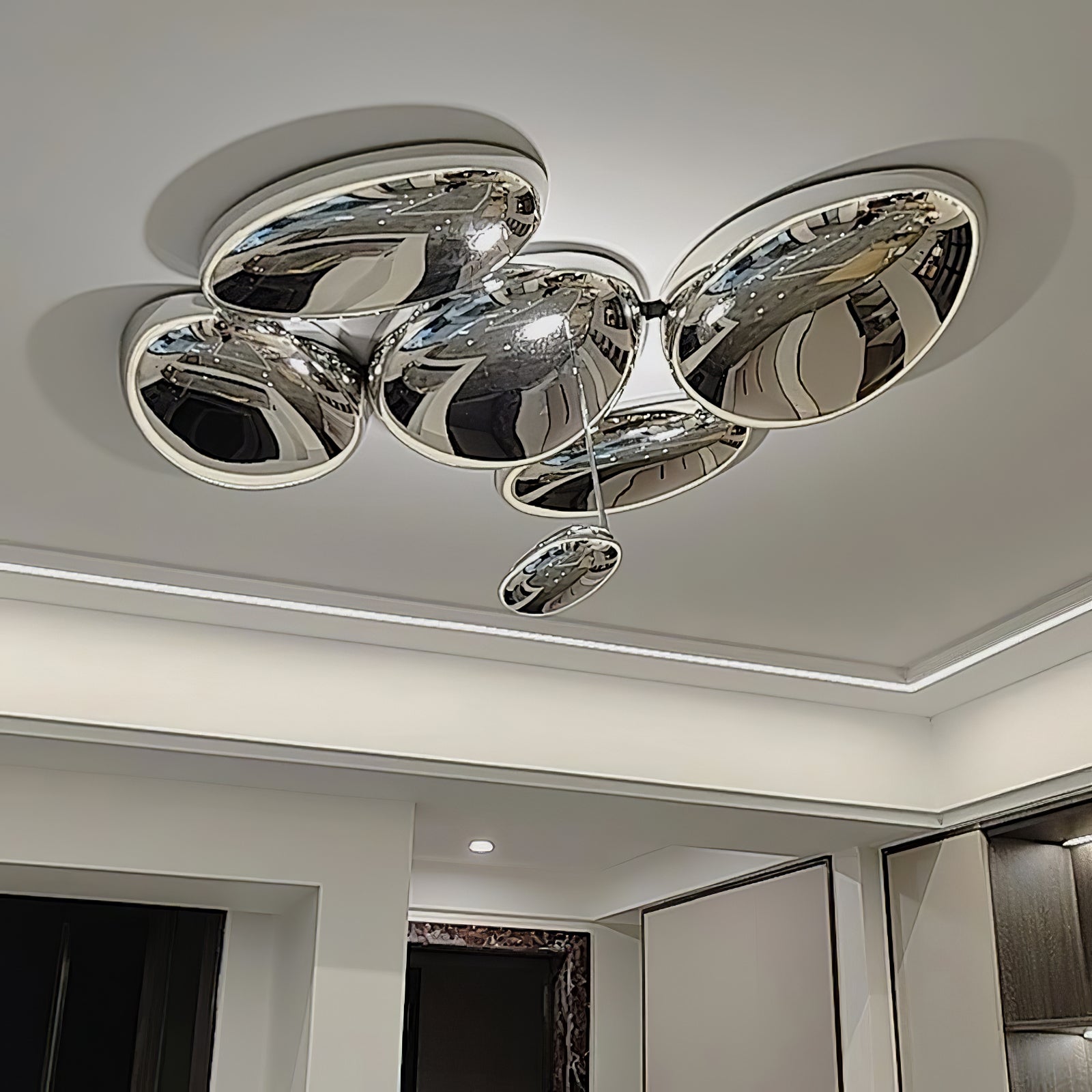 Solara Plafonnier Chrome Pebble Moderne - Neutralighting