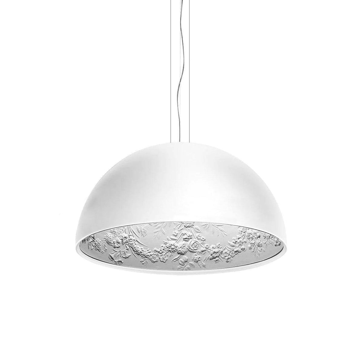 Lampe Pendante Dôme Noir avec Intérieur en Plâtre Embossé Élégant - Neutralighting