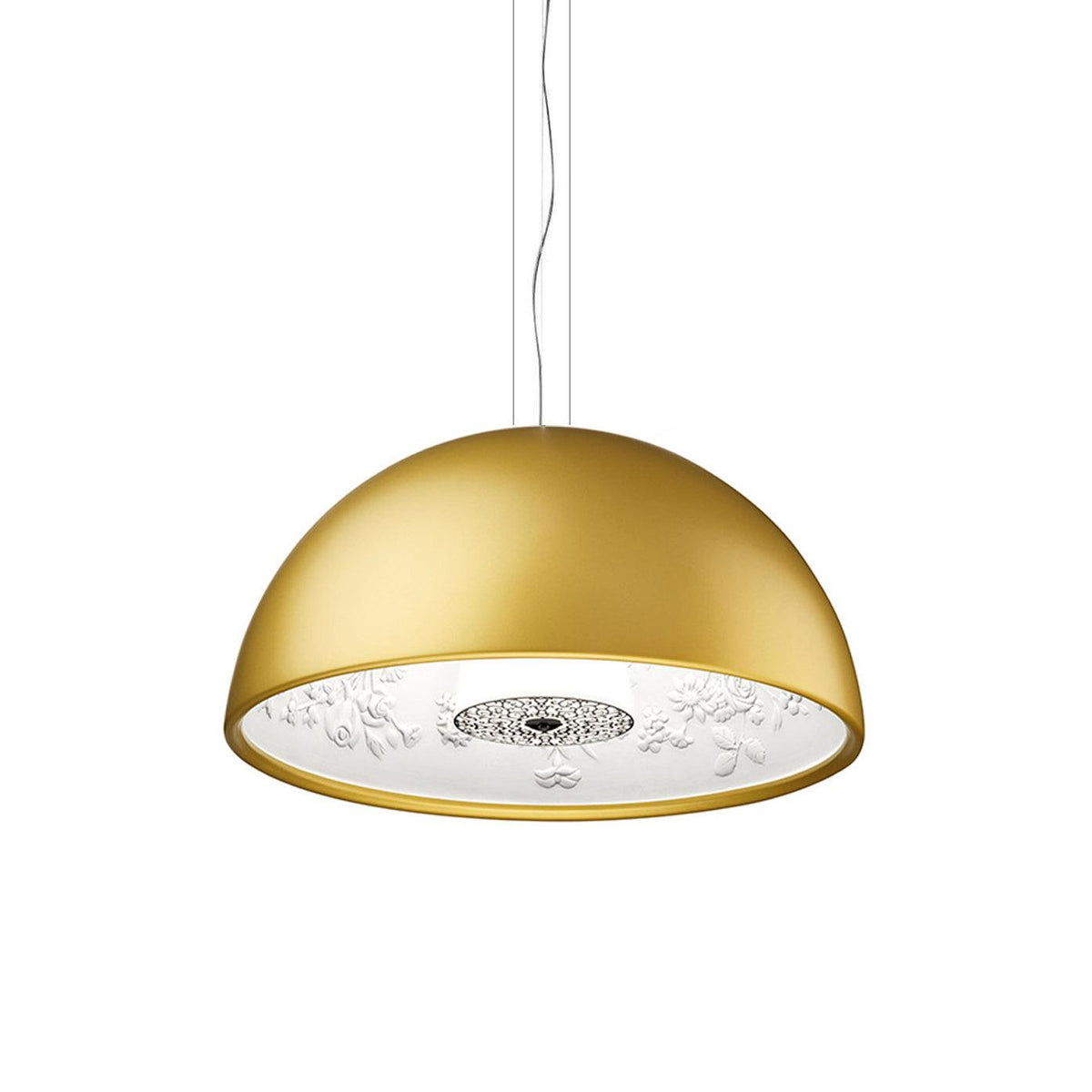 Lampe Pendante Dôme Noir avec Intérieur en Plâtre Embossé Élégant - Neutralighting