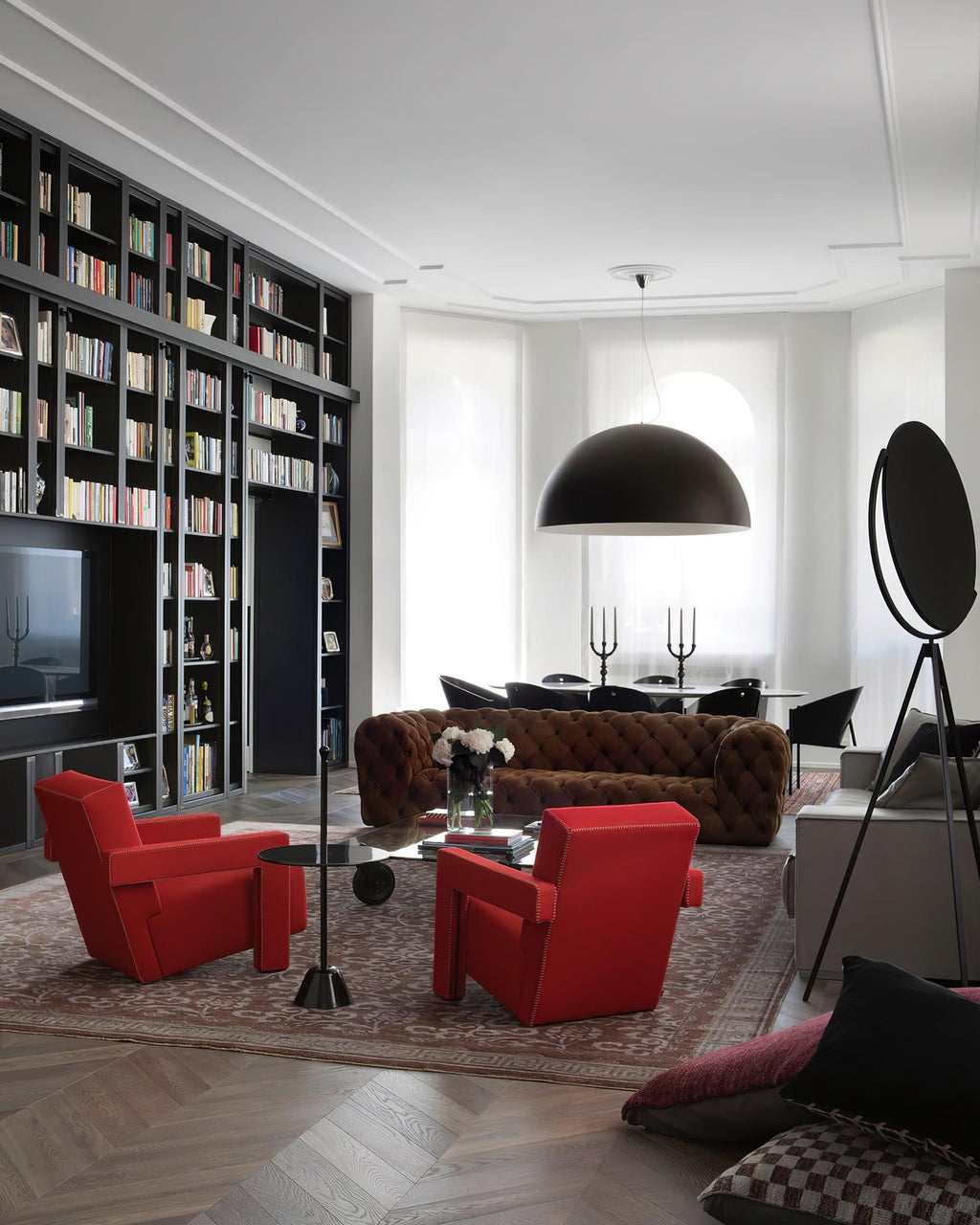 Lampe Pendante Dôme Noir avec Intérieur en Plâtre Embossé Élégant - Neutralighting