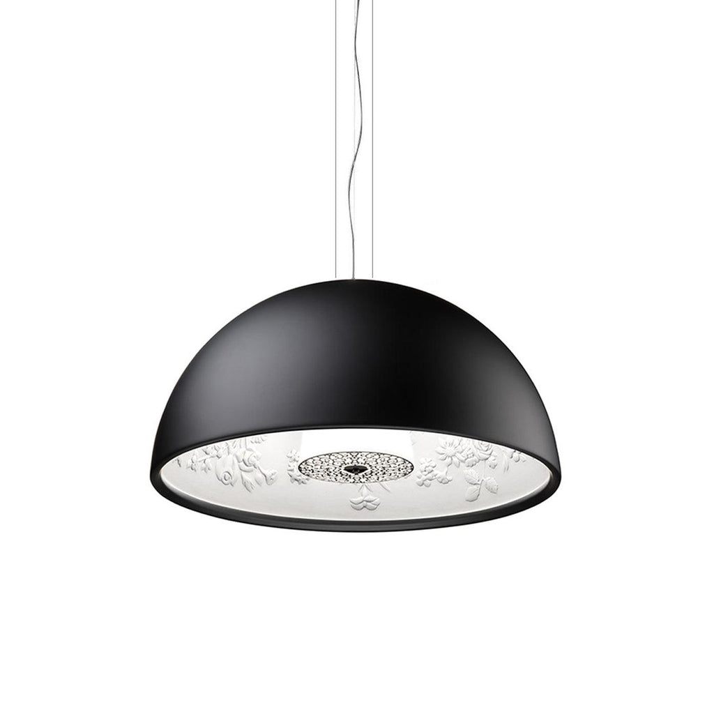 Lampe Pendante Dôme Noir avec Intérieur en Plâtre Embossé Élégant - Neutralighting