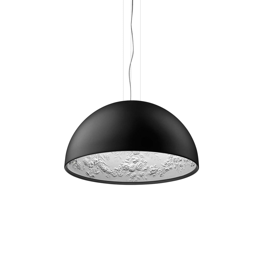 Lampe Pendante Dôme Noir avec Intérieur en Plâtre Embossé Élégant - Neutralighting