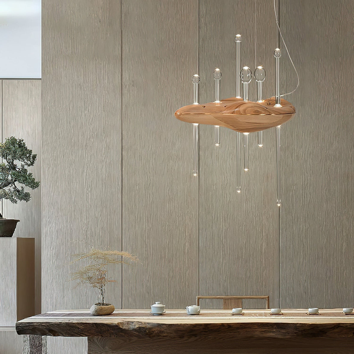 Umare Fantaisiste Chêne Verre Pendentif Lumière - Neutralighting