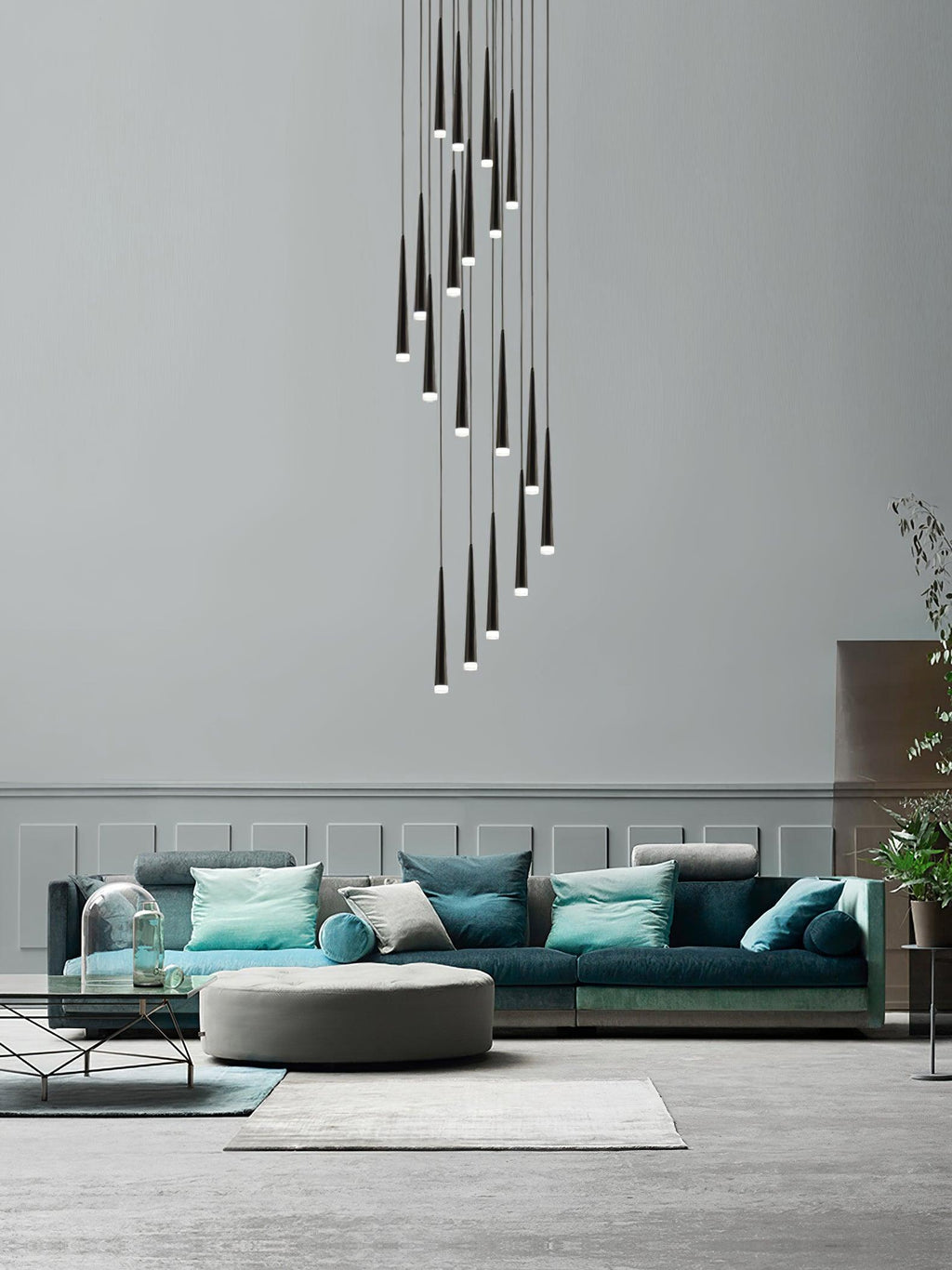 Lustra Chandelier Élancé Noir Minimaliste - Neutralighting