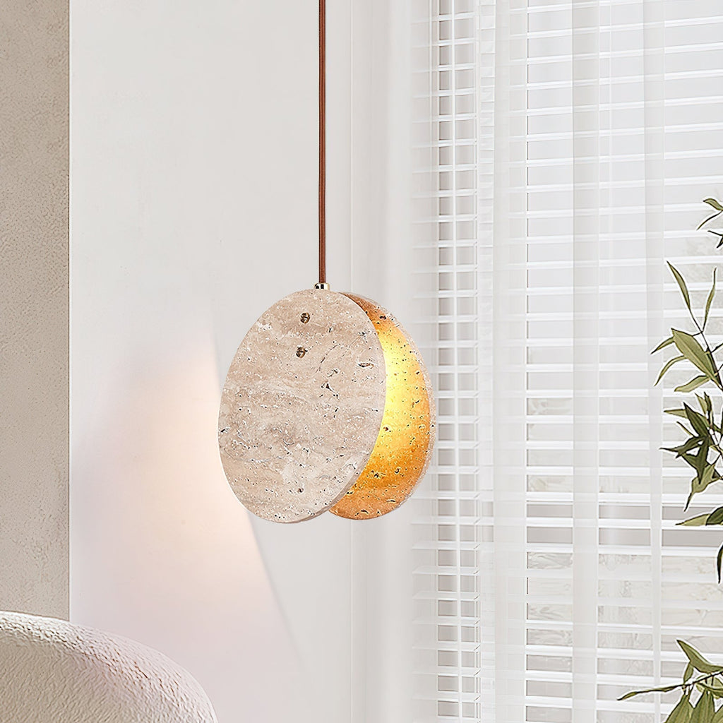 Lunarae Suspension Croissant en Travertin - Neutralighting