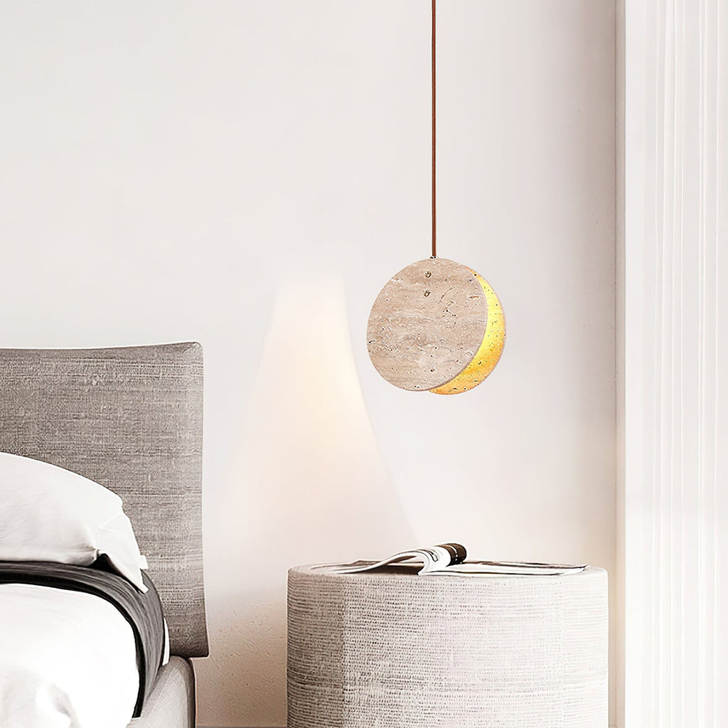 Lunarae Suspension Croissant en Travertin - Neutralighting