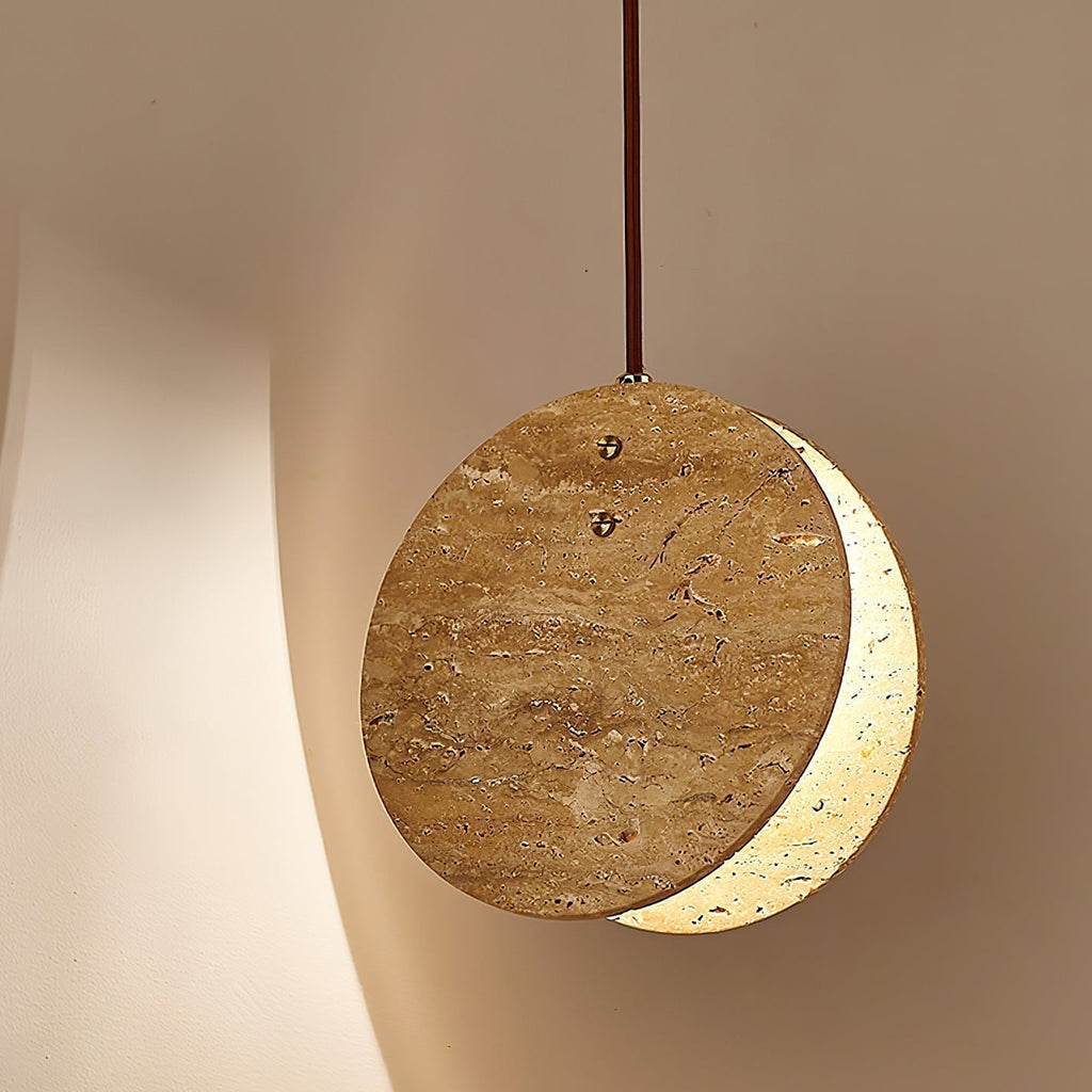 Lunarae Suspension Croissant en Travertin - Neutralighting