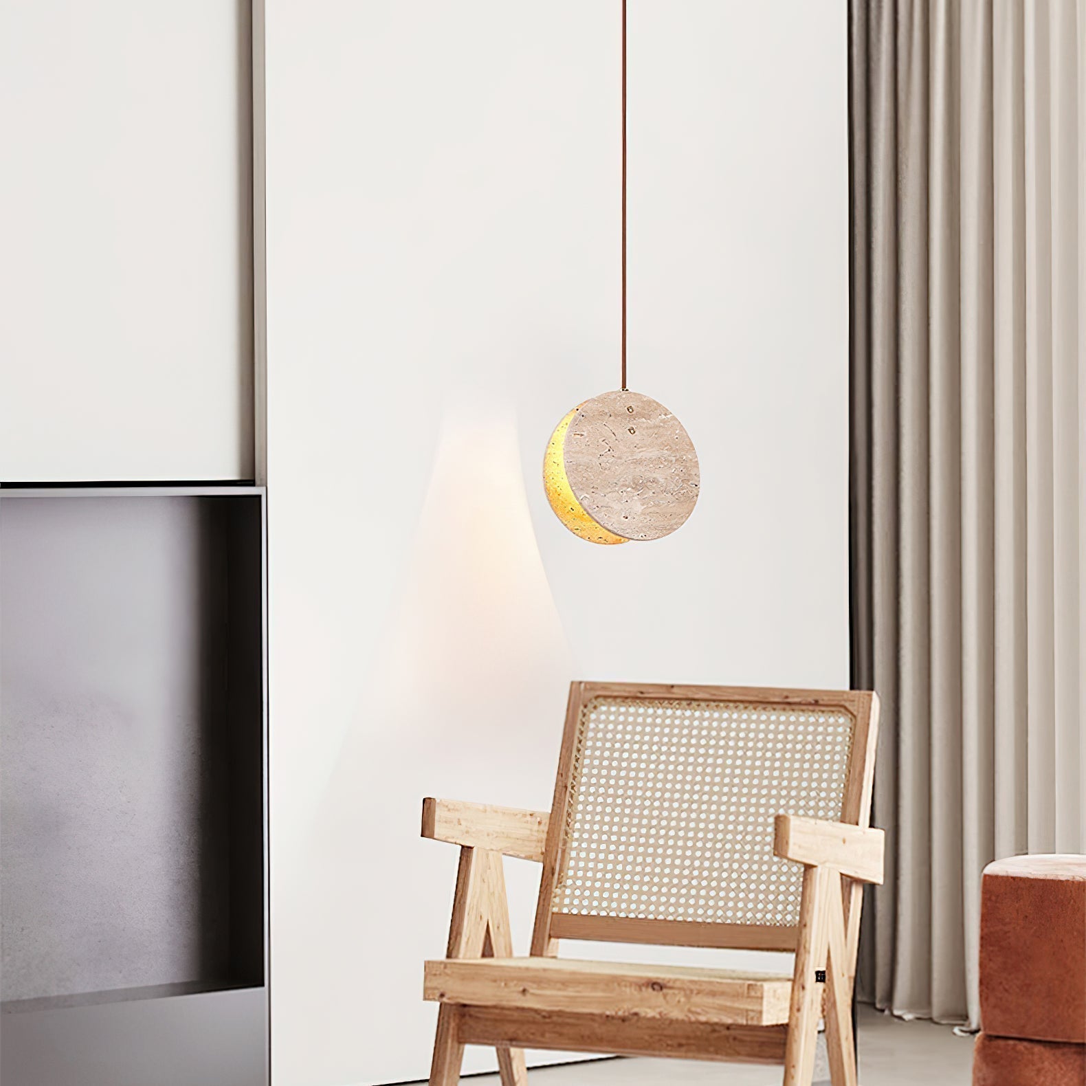 Lunarae Suspension Croissant en Travertin - Neutralighting