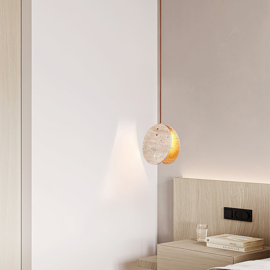 Lunarae Suspension Croissant en Travertin - Neutralighting
