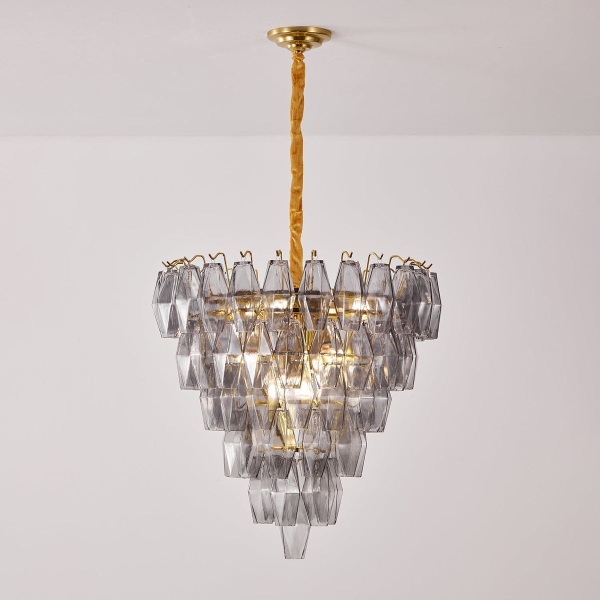 Aurora Lustre Fumée Gris Inversé Cristal Prisme - Neutralighting