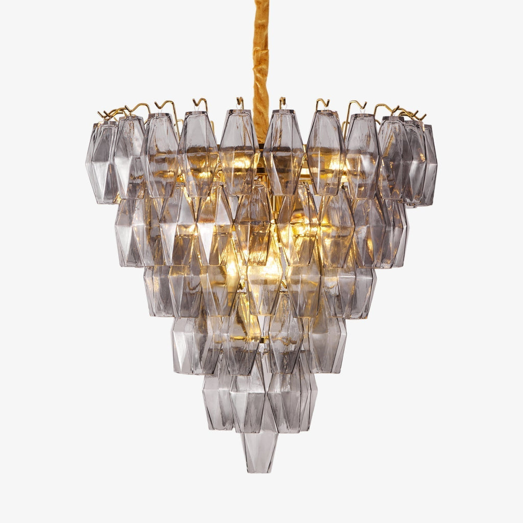 Aurora Lustre Fumée Gris Inversé Cristal Prisme - Neutralighting