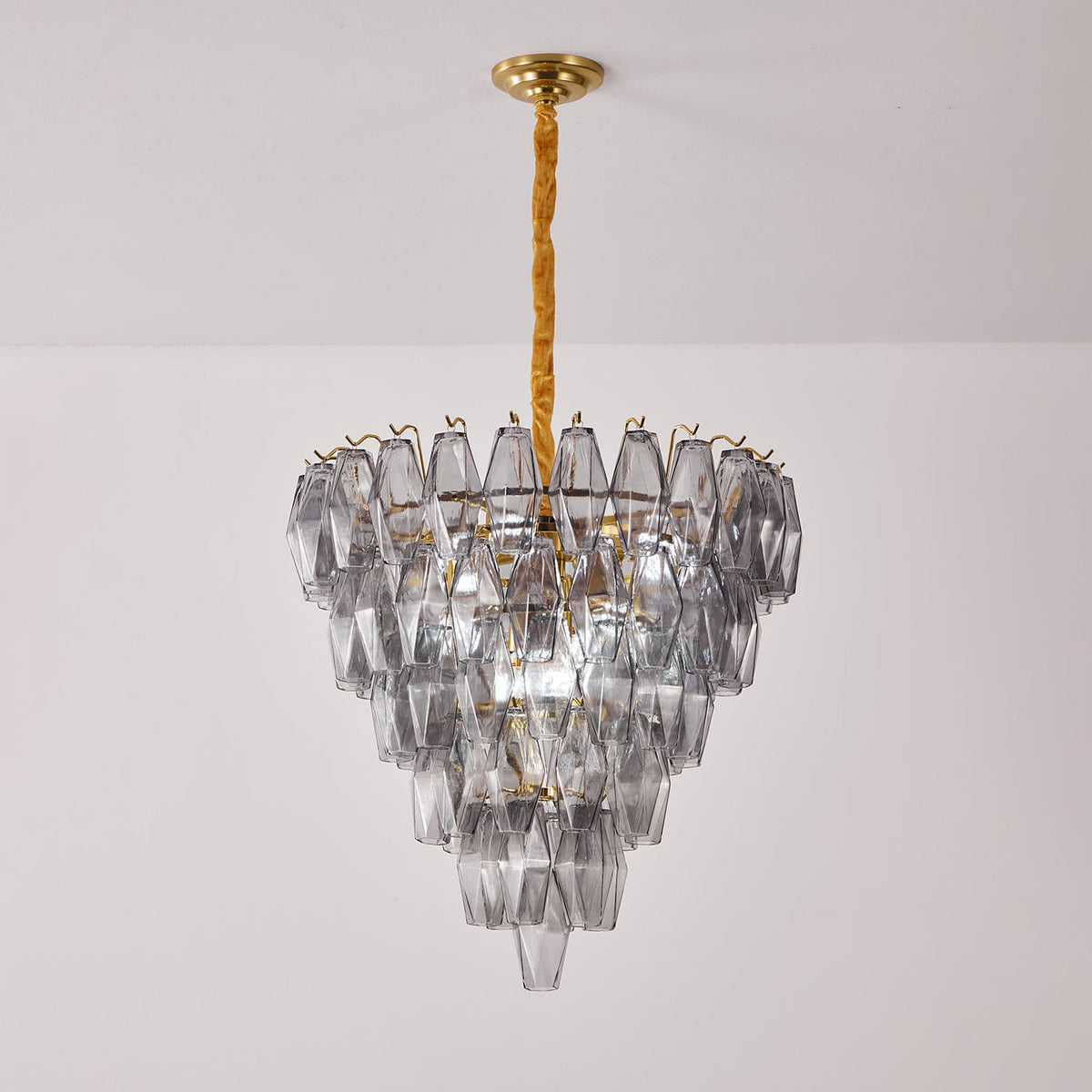 Aurora Lustre Fumée Gris Inversé Cristal Prisme - Neutralighting