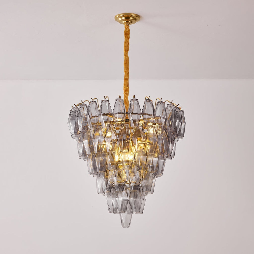 Aurora Lustre Fumée Gris Inversé Cristal Prisme - Neutralighting