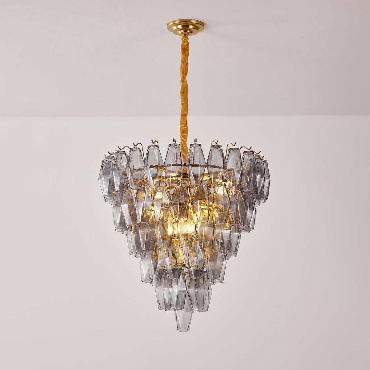 Aurora Lustre Fumée Gris Inversé Cristal Prisme - Neutralighting