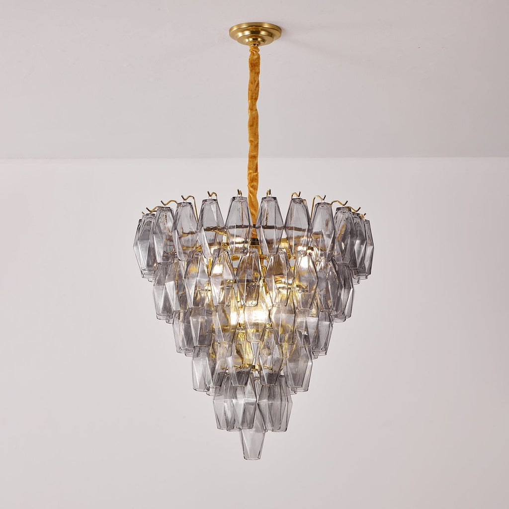 Aurora Lustre Fumée Gris Inversé Cristal Prisme - Neutralighting