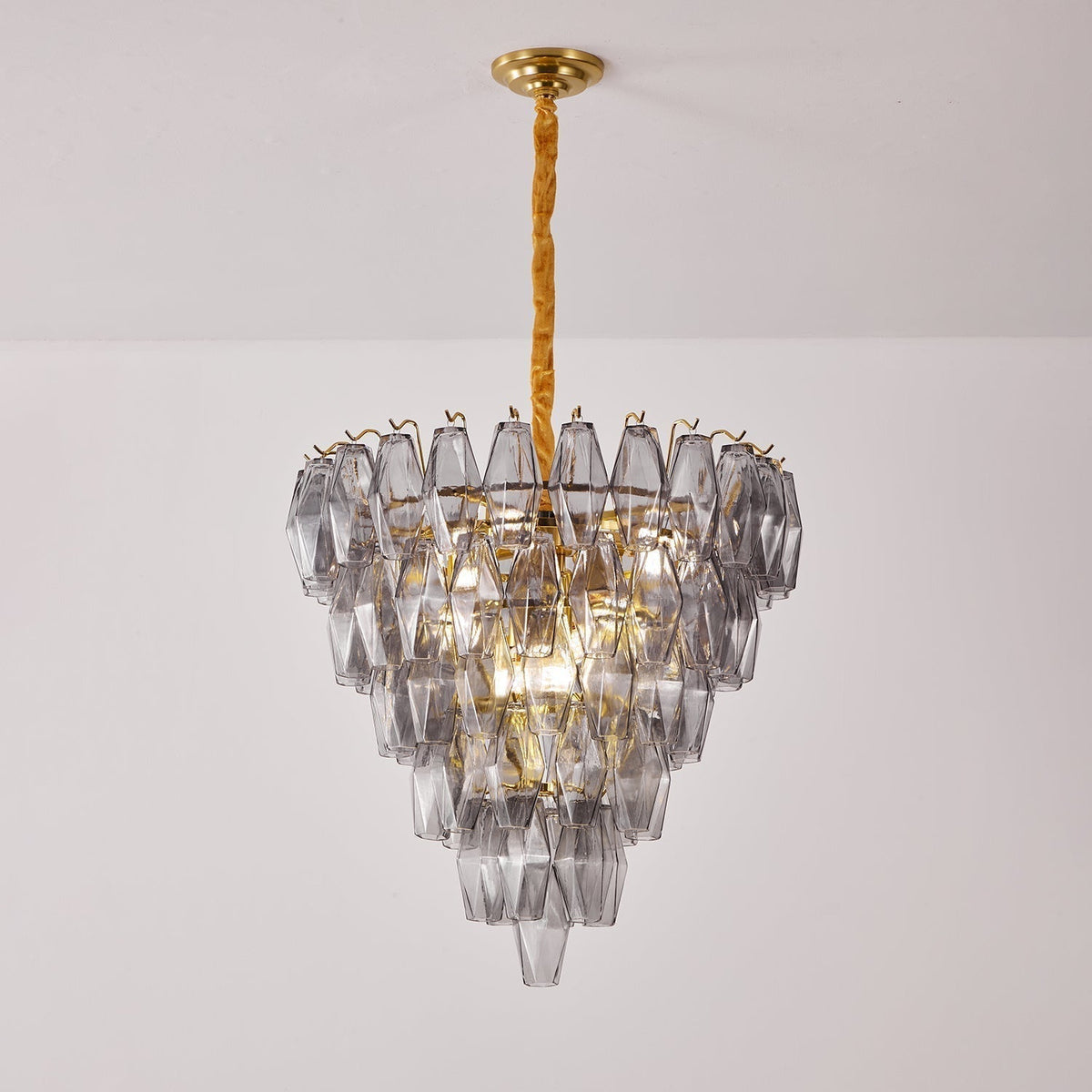 Aurora Lustre Fumée Gris Inversé Cristal Prisme - Neutralighting