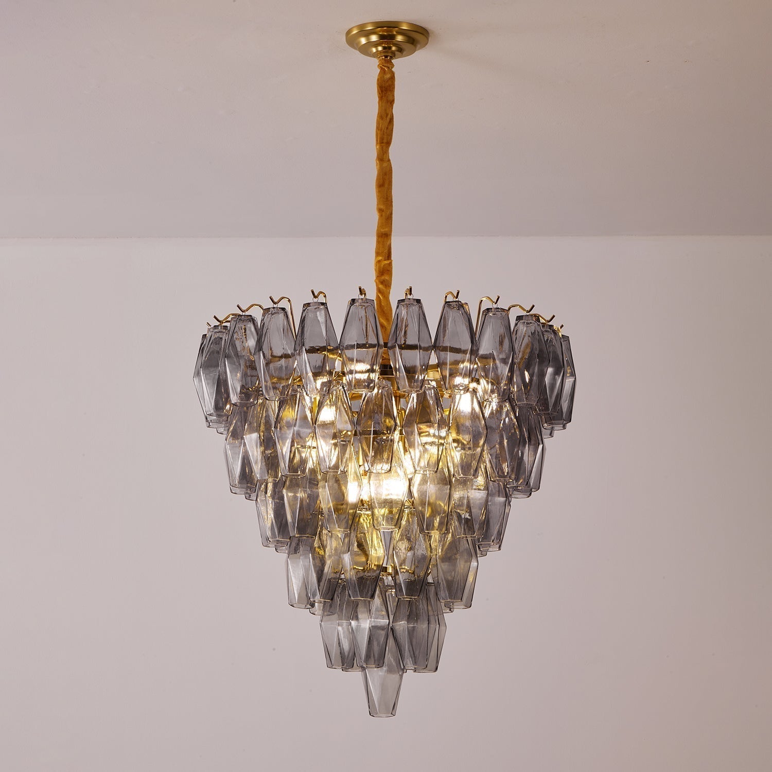 Aurora Lustre Fumée Gris Inversé Cristal Prisme - Neutralighting