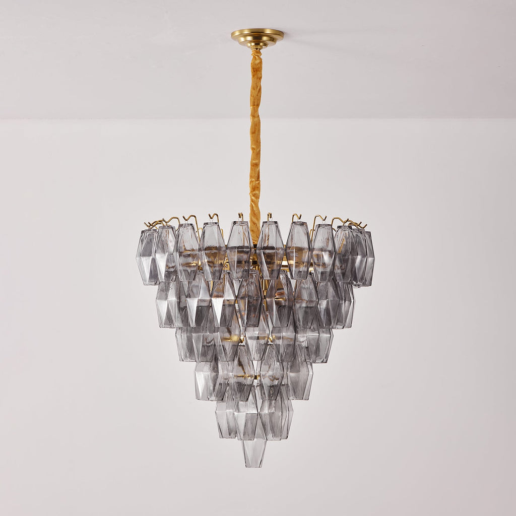 Aurora Lustre Fumée Gris Inversé Cristal Prisme - Neutralighting