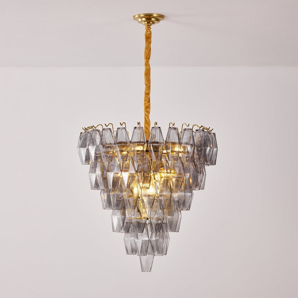 Aurora Lustre Fumée Gris Inversé Cristal Prisme - Neutralighting