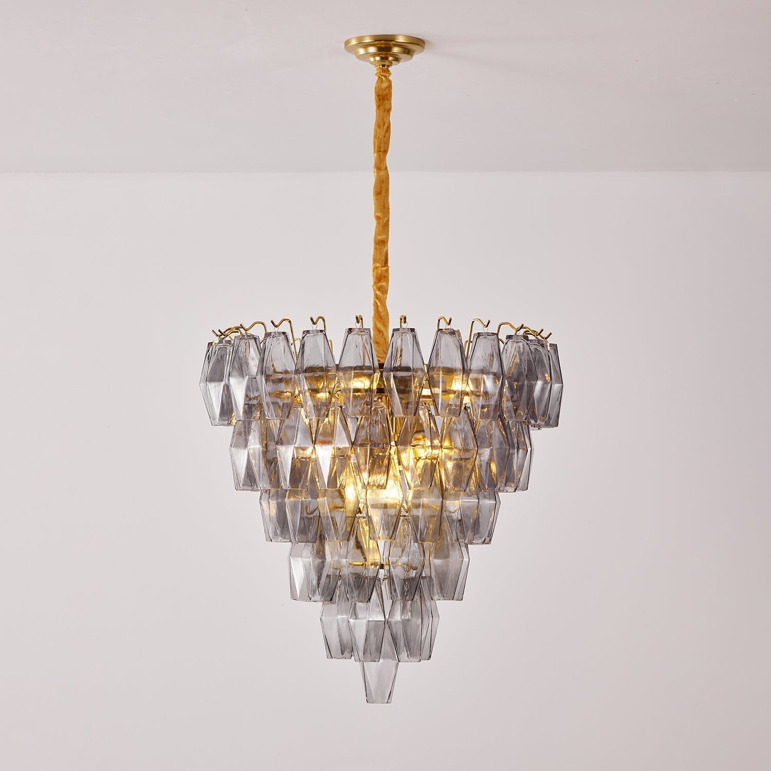 Aurora Lustre Fumée Gris Inversé Cristal Prisme - Neutralighting