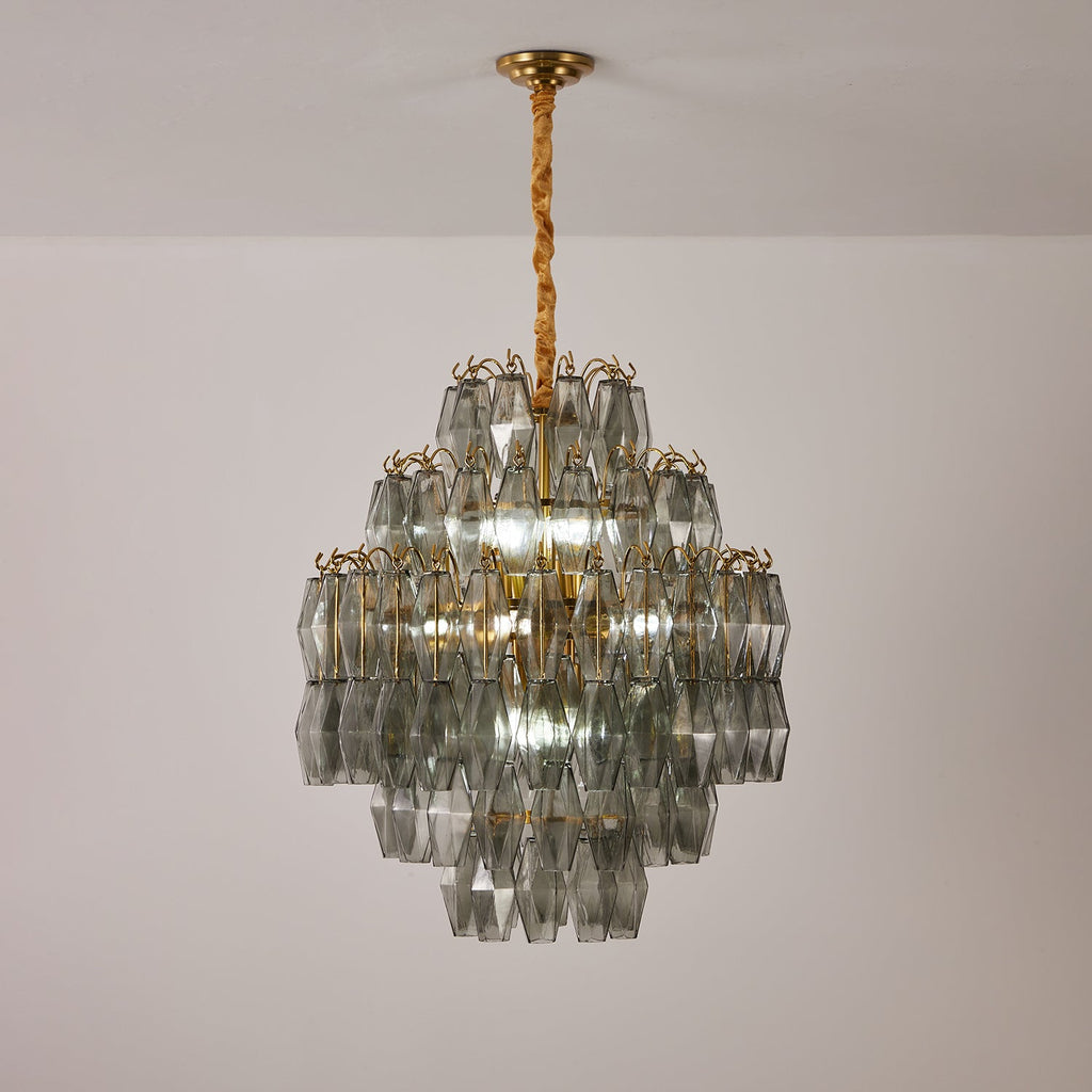 Aurora Lustre Fumée Gris Prisme Verre Superposé - Neutralighting