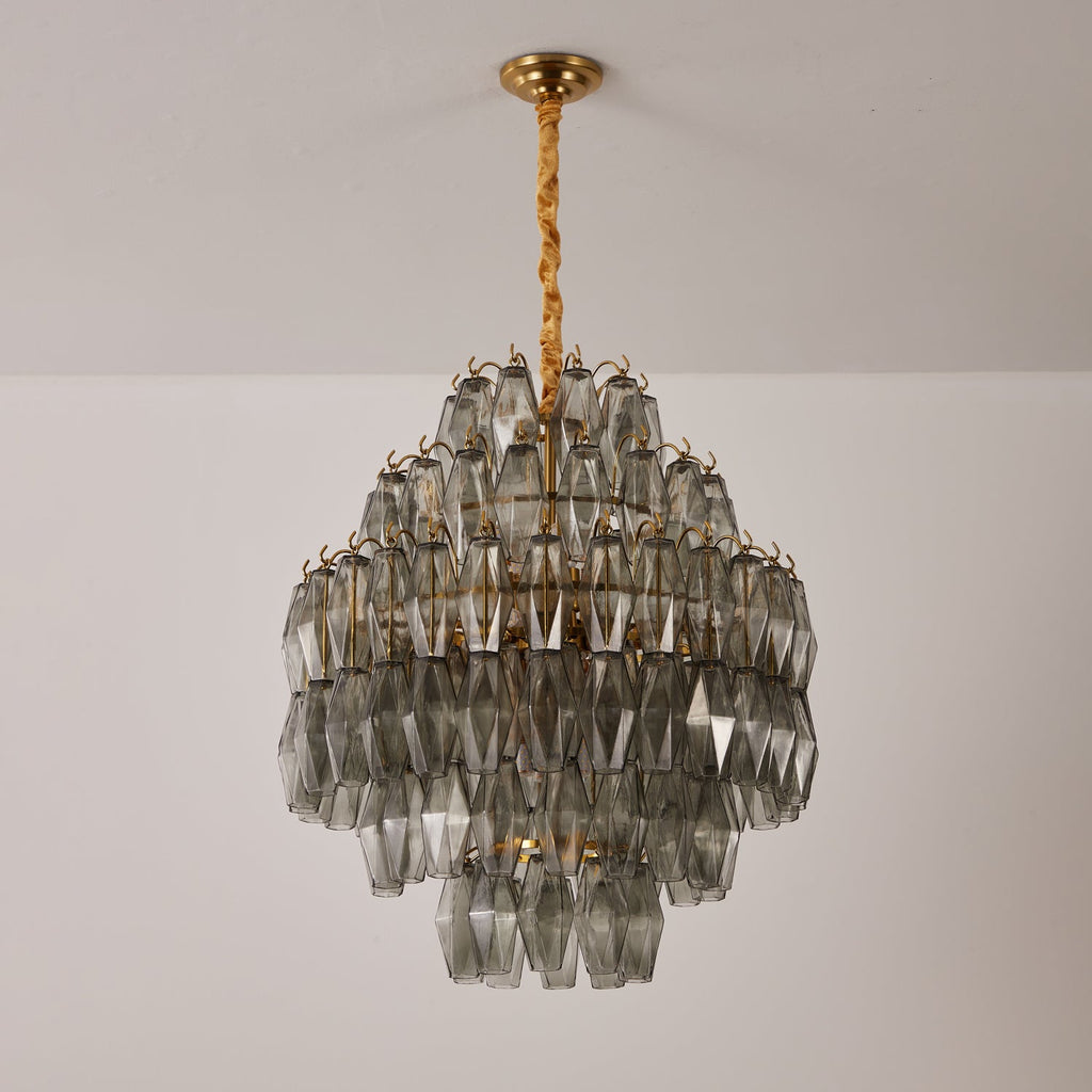 Aurora Lustre Fumée Gris Prisme Verre Superposé - Neutralighting