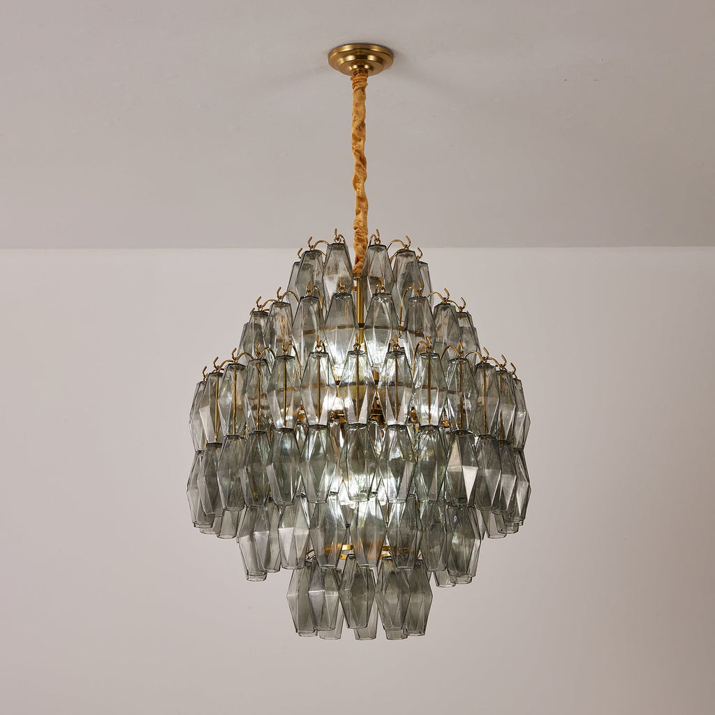 Aurora Lustre Fumée Gris Prisme Verre Superposé - Neutralighting