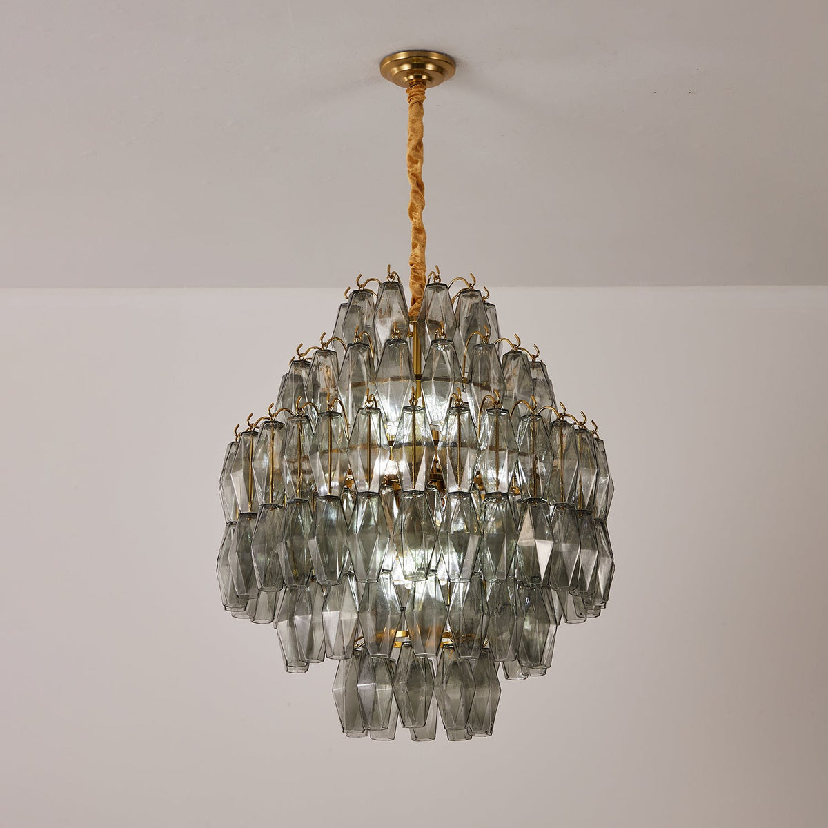 Aurora Lustre Fumée Gris Prisme Verre Superposé - Neutralighting
