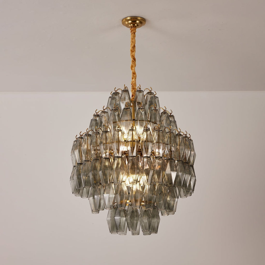 Aurora Lustre Fumée Gris Prisme Verre Superposé - Neutralighting