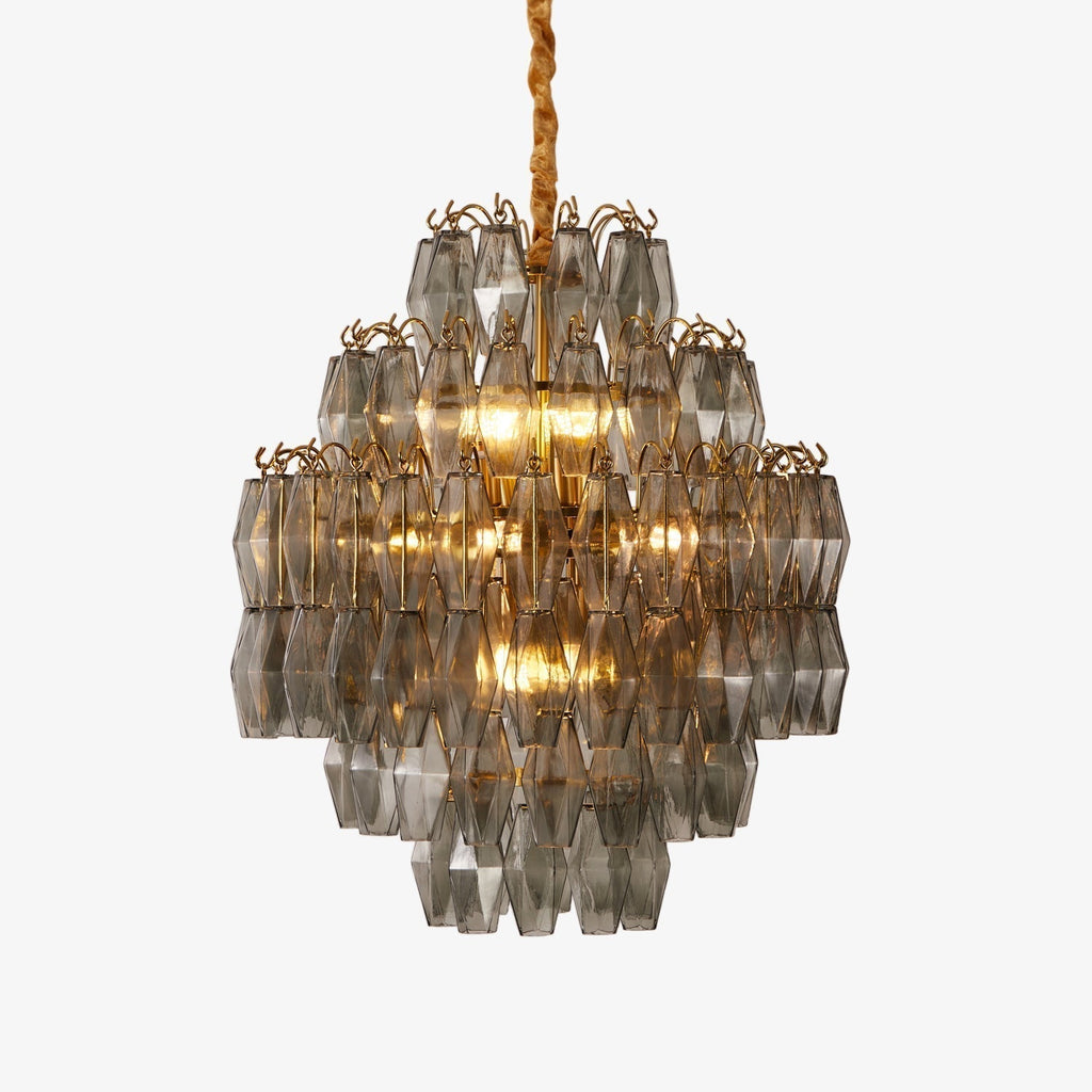 Aurora Lustre Fumée Gris Prisme Verre Superposé - Neutralighting