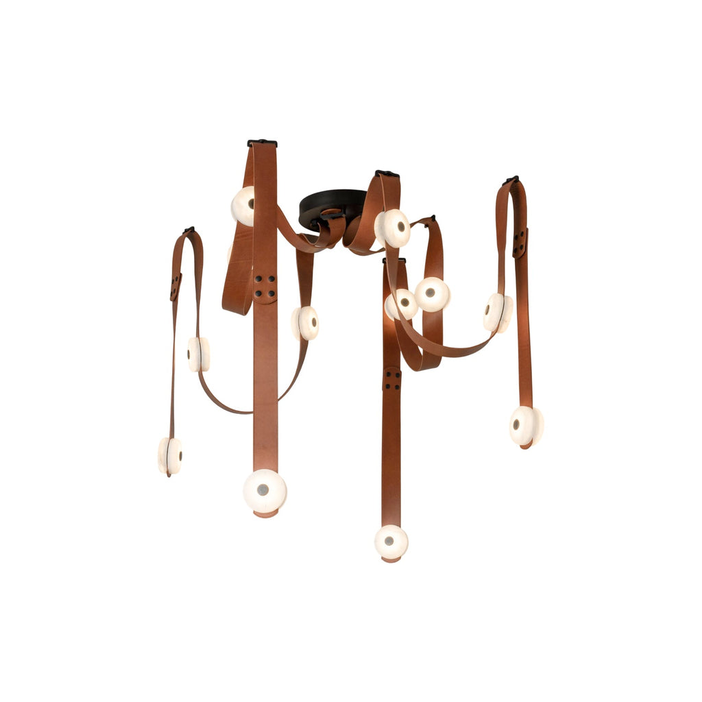 Elraearis Moderne Minimaliste LED Cuir Albâtre Lustre - Neutralighting