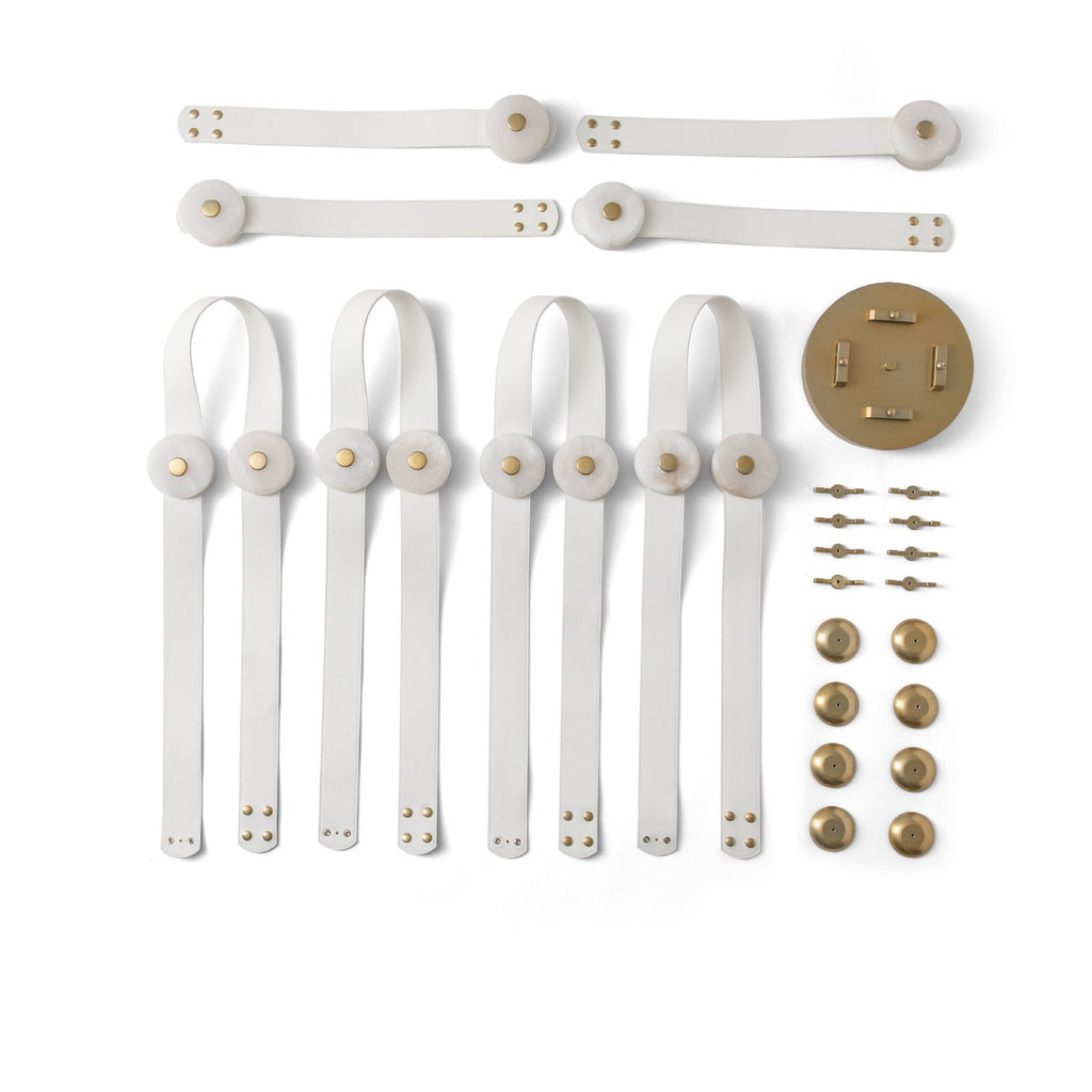 Elraearis Moderne Minimaliste LED Cuir Albâtre Lustre - Neutralighting