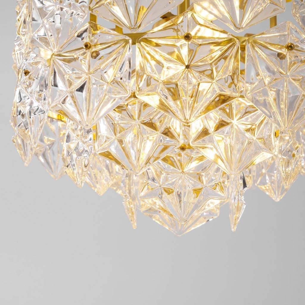 Lustra Chandelier en Verre Flocon de Neige Doré - Neutralighting