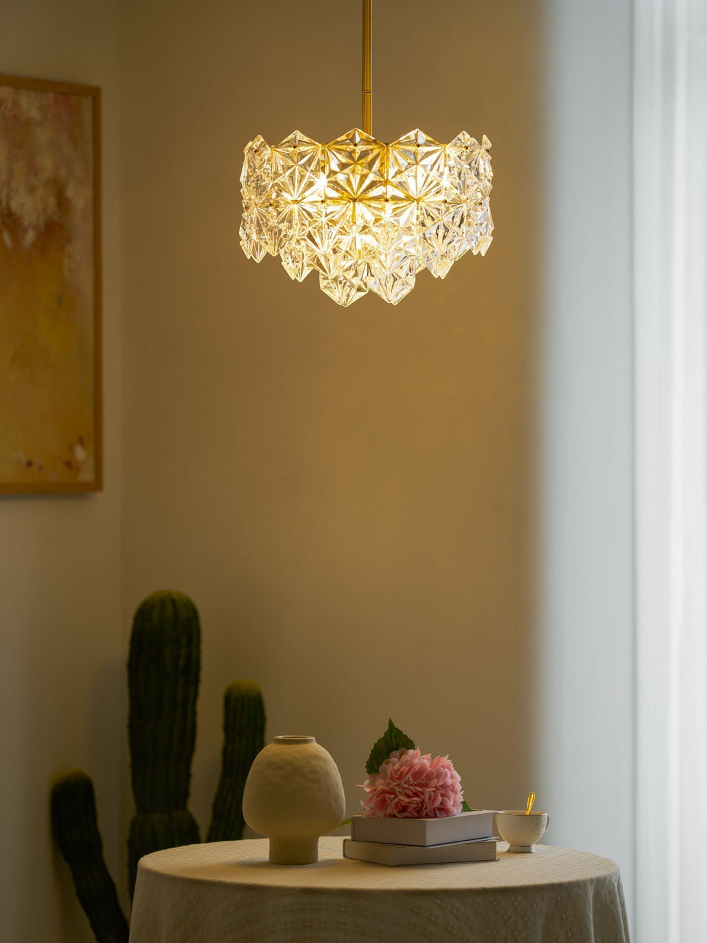 Lustra Chandelier en Verre Flocon de Neige Doré - Neutralighting