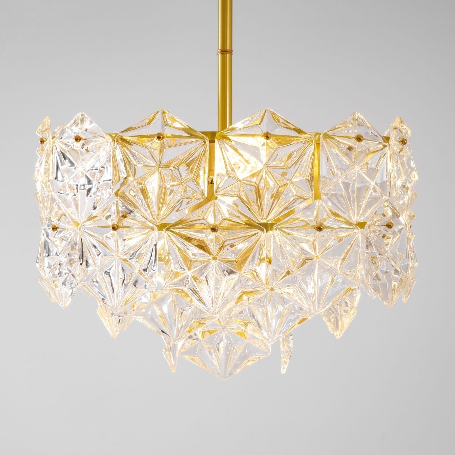 Lustra Chandelier en Verre Flocon de Neige Doré - Neutralighting